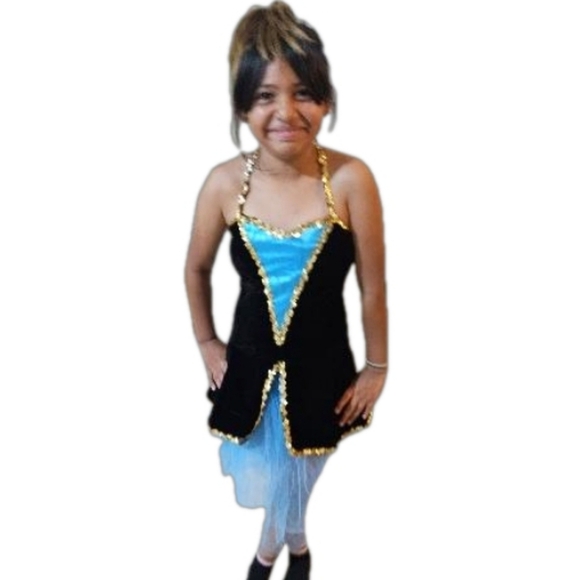 Hand Crafted Upcycled Bailarina Tutu Dress Jumpsuit Halloween Costume Blue Large - Picture 4 of 16